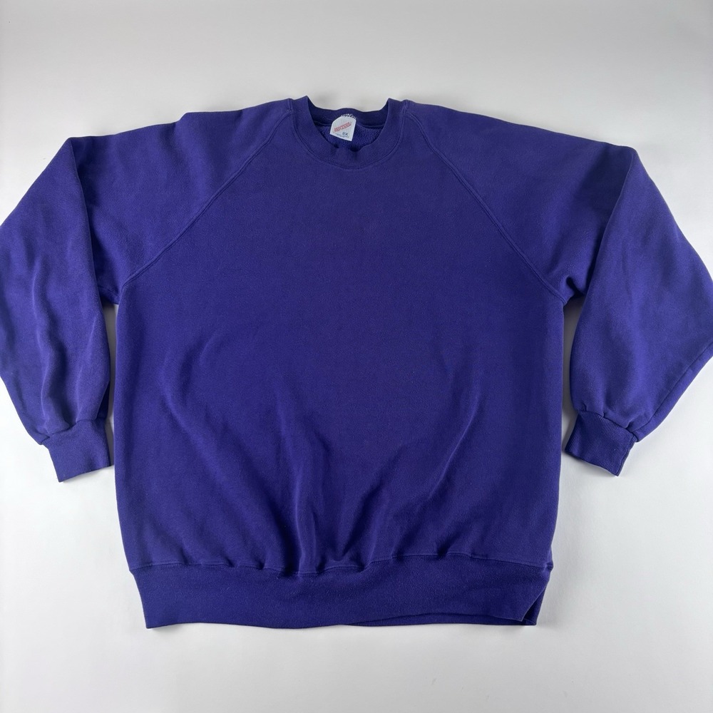 Vintage Jerzees 2X Blank Crewneck Sweatshirt Men Size XXL Purple Made in USA 90s